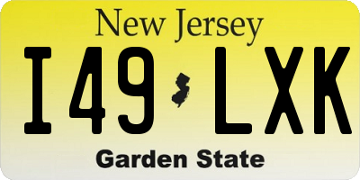 NJ license plate I49LXK