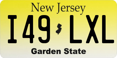 NJ license plate I49LXL