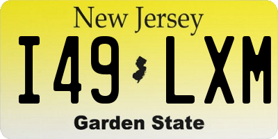 NJ license plate I49LXM