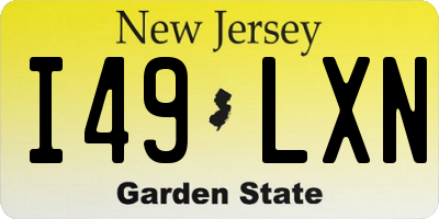 NJ license plate I49LXN