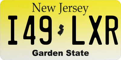 NJ license plate I49LXR