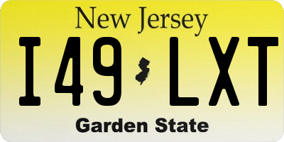 NJ license plate I49LXT