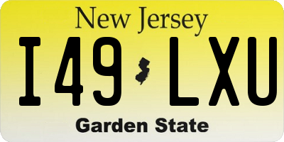 NJ license plate I49LXU