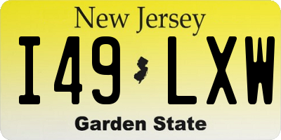 NJ license plate I49LXW