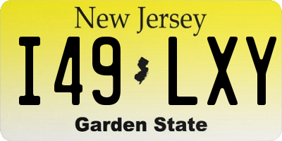 NJ license plate I49LXY