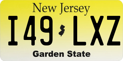 NJ license plate I49LXZ