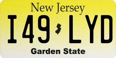 NJ license plate I49LYD