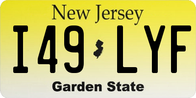 NJ license plate I49LYF