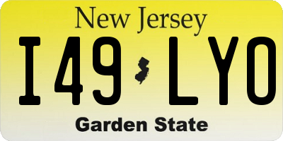 NJ license plate I49LYO