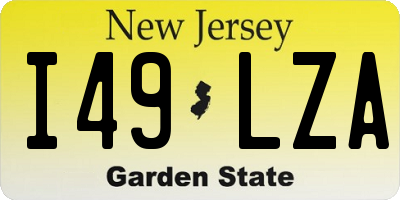NJ license plate I49LZA