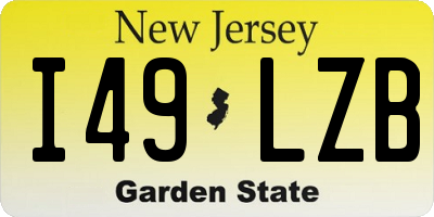 NJ license plate I49LZB