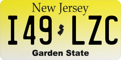 NJ license plate I49LZC