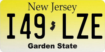 NJ license plate I49LZE