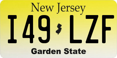 NJ license plate I49LZF