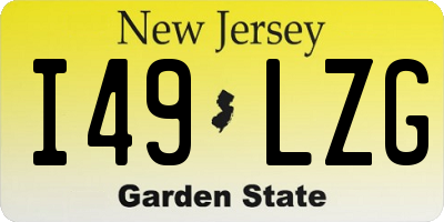 NJ license plate I49LZG