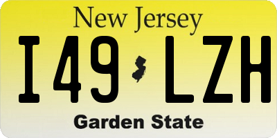 NJ license plate I49LZH