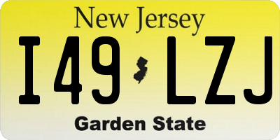 NJ license plate I49LZJ