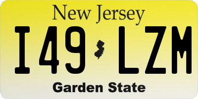 NJ license plate I49LZM