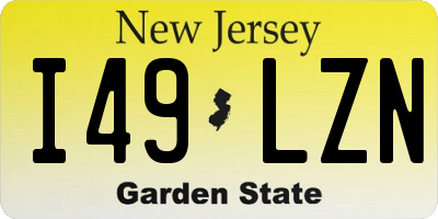 NJ license plate I49LZN