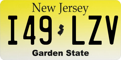 NJ license plate I49LZV