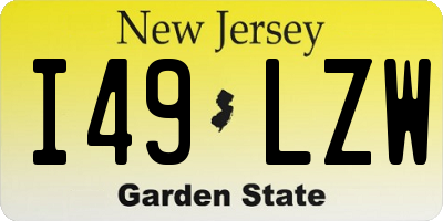 NJ license plate I49LZW
