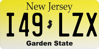 NJ license plate I49LZX