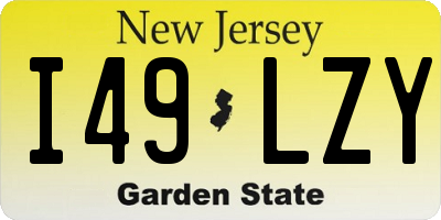 NJ license plate I49LZY
