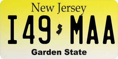 NJ license plate I49MAA