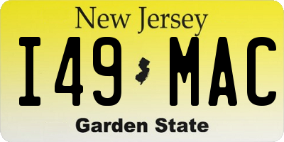 NJ license plate I49MAC