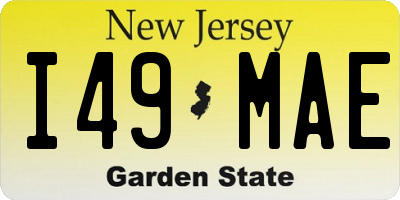NJ license plate I49MAE