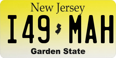 NJ license plate I49MAH