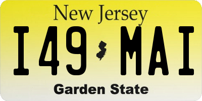 NJ license plate I49MAI