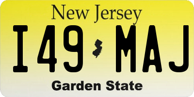 NJ license plate I49MAJ