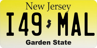 NJ license plate I49MAL