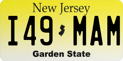 NJ license plate I49MAM