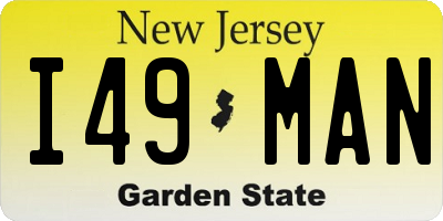 NJ license plate I49MAN