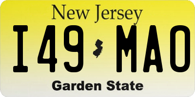 NJ license plate I49MAO