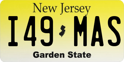 NJ license plate I49MAS