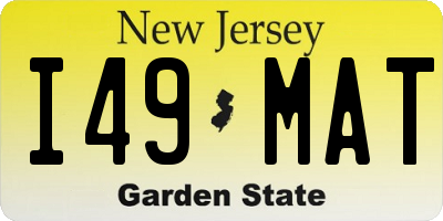 NJ license plate I49MAT