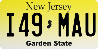 NJ license plate I49MAU