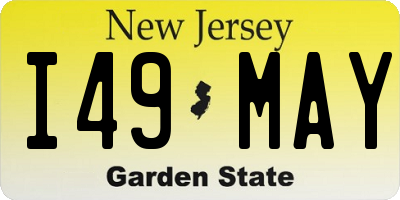 NJ license plate I49MAY
