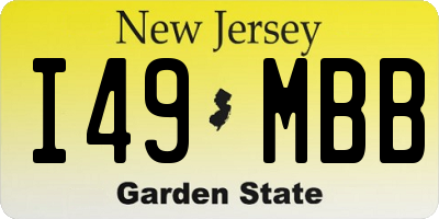 NJ license plate I49MBB
