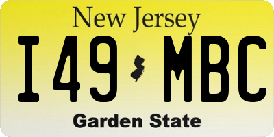 NJ license plate I49MBC