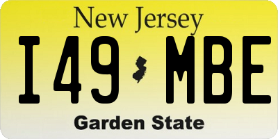 NJ license plate I49MBE