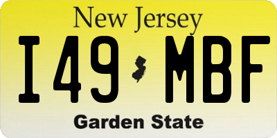 NJ license plate I49MBF