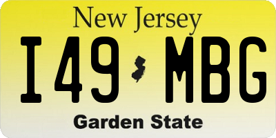 NJ license plate I49MBG