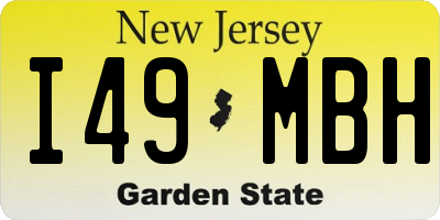 NJ license plate I49MBH