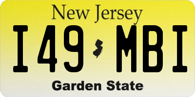 NJ license plate I49MBI