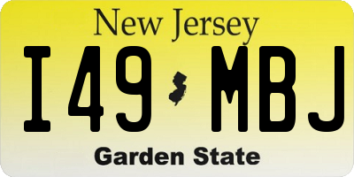 NJ license plate I49MBJ