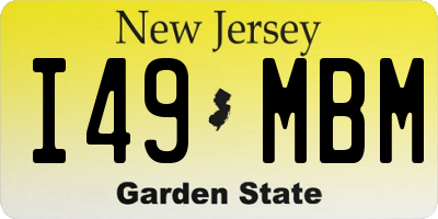 NJ license plate I49MBM